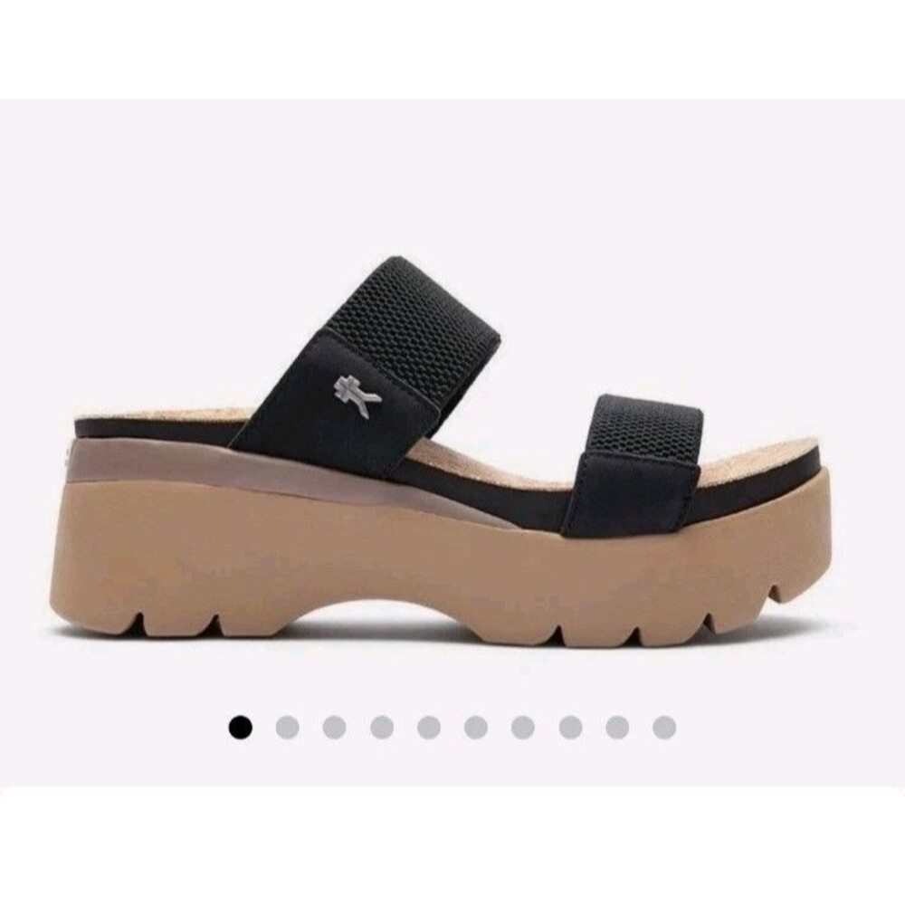 New Women's KURU LOMA Tila Jet Black/Sand Sandals Size 7